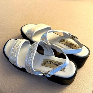 Retro Sequined Heeled Sandals